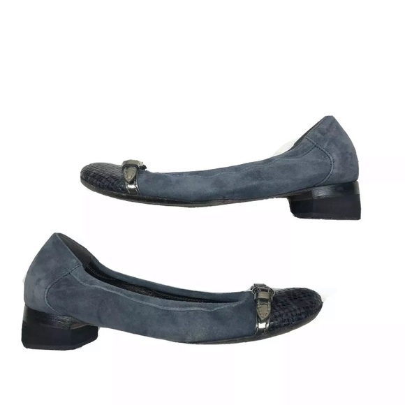 AGL Attilio Giusti Leombruni Blue Leather Heels 37 - Picture 1 of 5